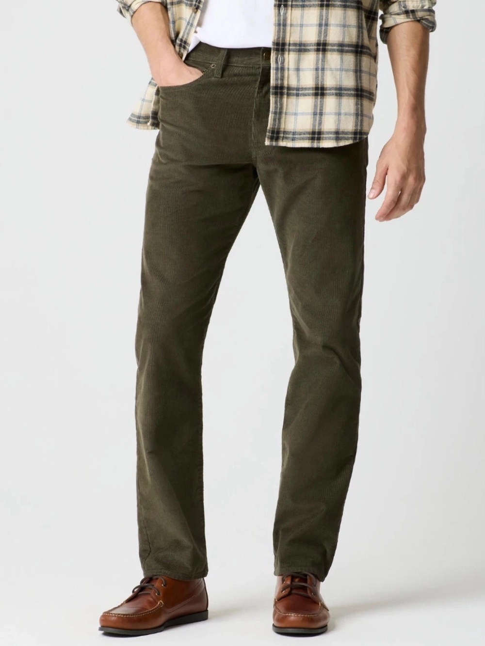 J crew olive green Broken-in Straight pant in stretch corduroy
Item CM717